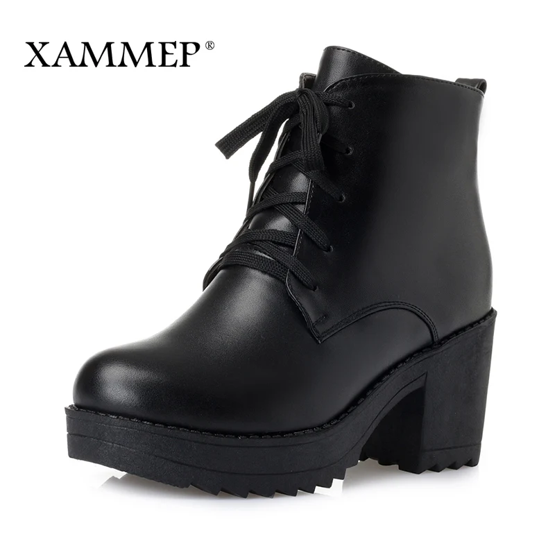 

Women Genuine Leather Women Winter Shoes Natural Wool Boots Plush Ankle Boots Brand Women Shoes High Quality Platform Xammep