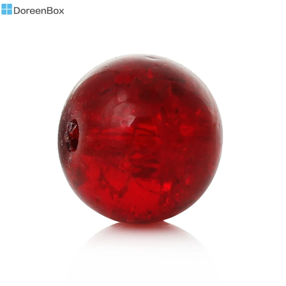 

Doreen Box hot- 100 Crackle Glass Round Beads 8mm Dia. (B05629)