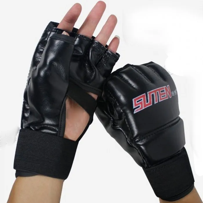 Открытые пальцы Sanda Sparring MMA Muay Thai перчатки для бокса тхэквондо карате боевые