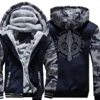 VIKINGS Print Hoodies 2018 Fashion Raglan Jacket For Men 2018 Winter Thick Fleece Mens Clothing Hip Hop Men Jackets And Coat