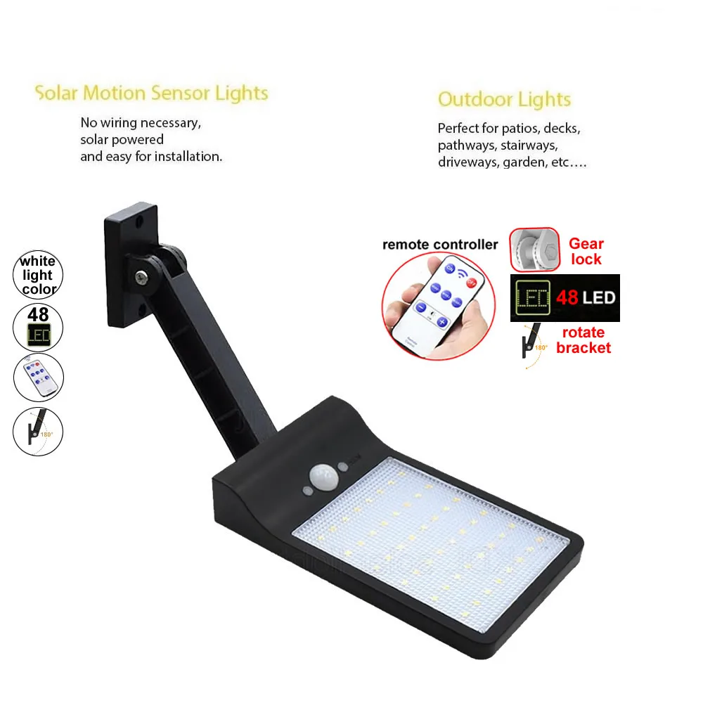 

Super Bright 48 LED Waterproof PIR Motion Sensor Solar Powered Light ,led solar lights Garden Security Lamp Outd Lamps s S