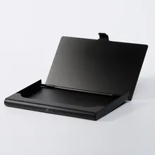 Креативный металлический кожаный чехол с держателем для ID кредитных карт, бизнес чехол для карт, кошелек, сплошной цвет, уникальный дизайн