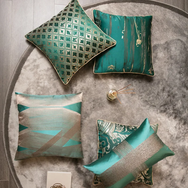 

New Chinese Light Luxury Jacquard Pillowcase Nordic Hotel Living Room Bedroom Decoration Cushion Waist Rest