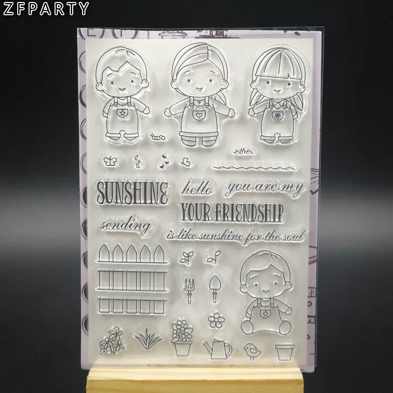 

ZFPARTY Sunshine Transparent Clear Silicone Stamps for DIY Scrapbooking/Card Making/Kids Fun Decoration Supplies