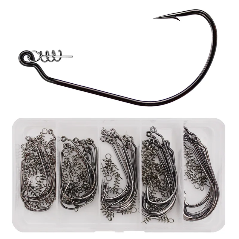Worm Hook with Lock Stitch Lot 10 Pieces Soft Lure Bait Single Hooks Grub Fishhook Texas Rig Accessories Worm Hook with Lock Stitch Lot 10 Pieces Soft Lure Bait Single Hooks Grub Fishhook Texas Rig Accessories