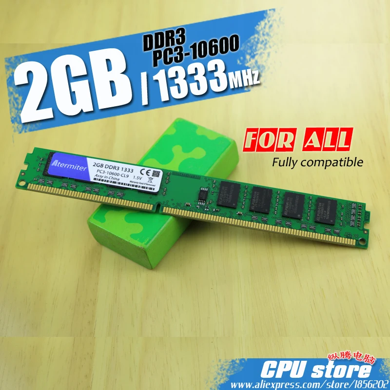 

New 2GB DDR3 PC3-10600 1333MHz For Desktop PC DIMM Memory RAM 240 pins (For intel amd) Fully compatible System High Compatible