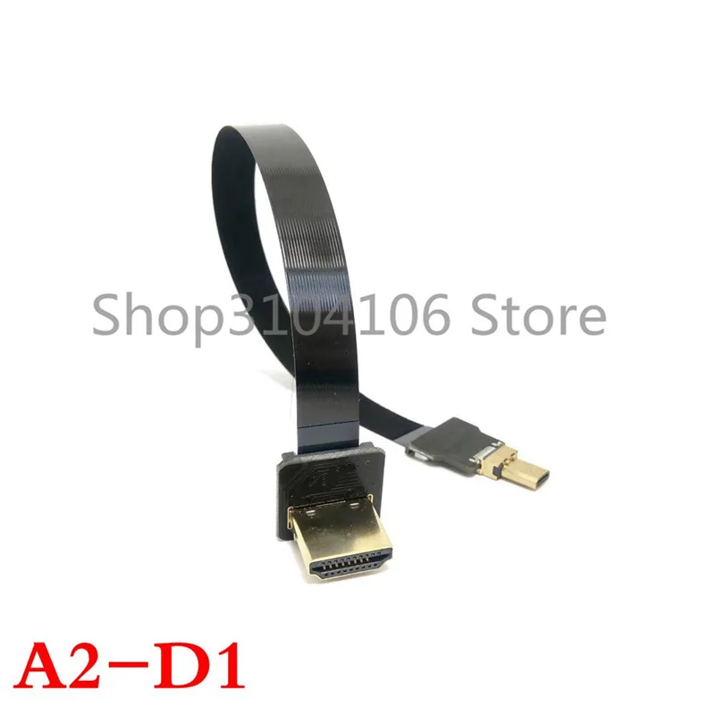 A2 FPV Micro HDMI мини HDMI градусов адаптер 5 см-100 см лента гибкой печатной платы плоский кабель HDMI шаг 20pin для аэрофотосъемка - Цвет: A2-D1