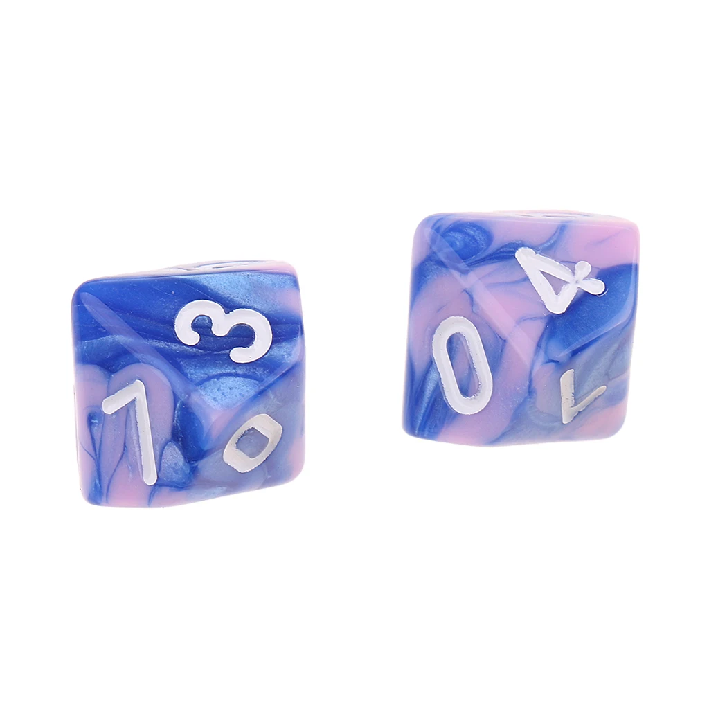 Perfeclan 10pcs 10 Sided D10 Polyhedral Dice Double Color for DND RPG MTG Board Game Accessories Double Colors Dice
