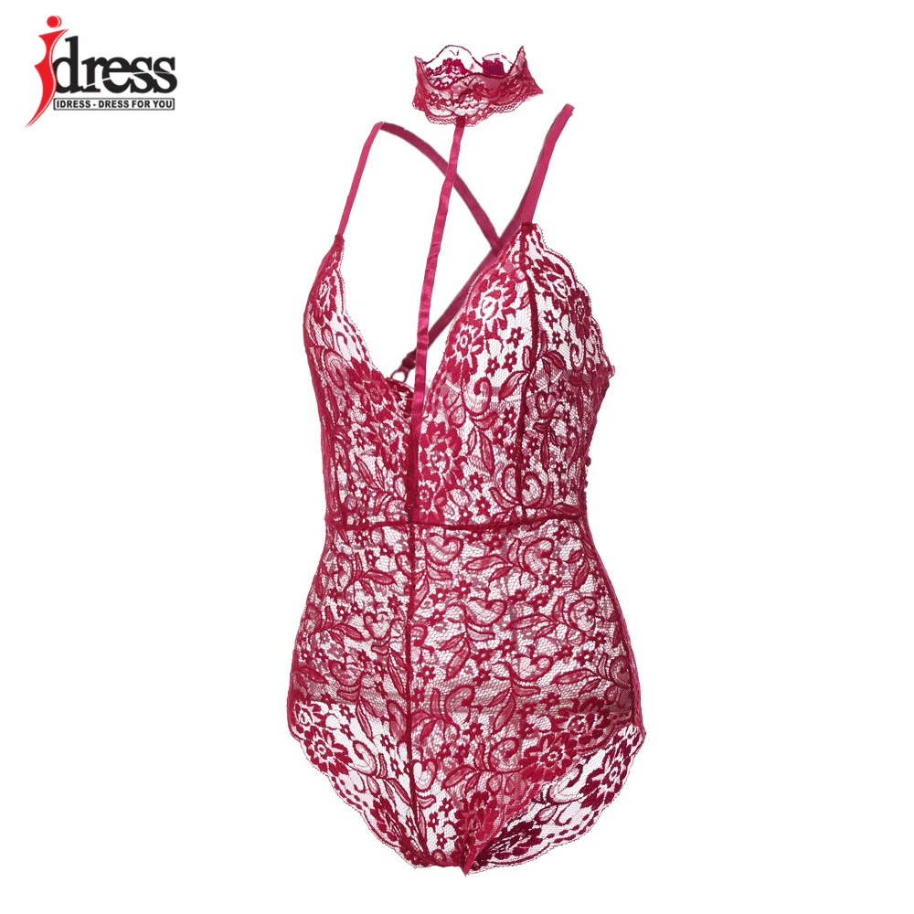 Sexy Women Lace Bodysuit 2017 Summer Crochet See Through Straps Deep V Neck Halter Bodycon Jumpsuit Backless Bandage Bodysuits (2)
