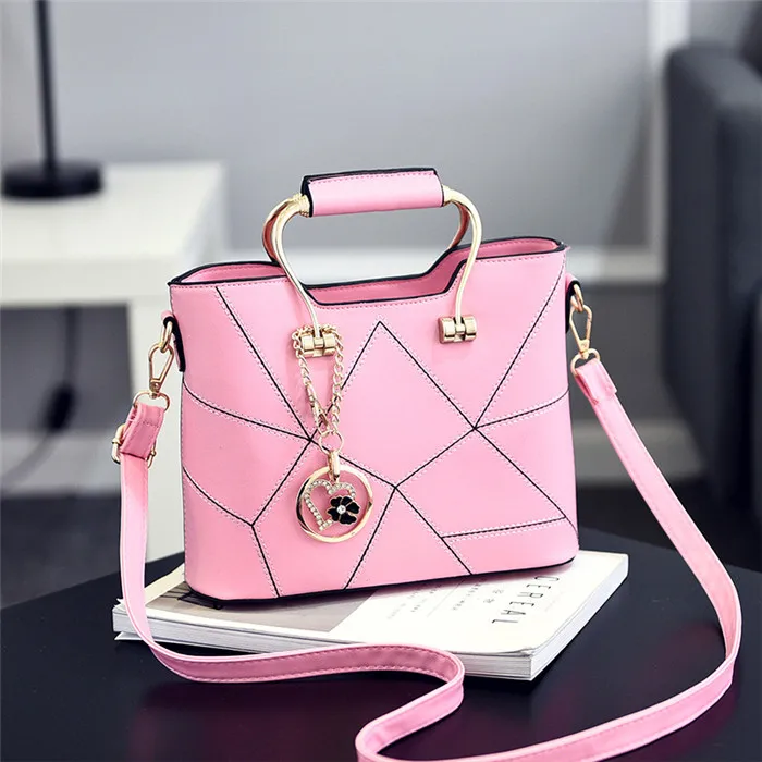Женские сумки-мессенджеры, роскошные сумки, известный дизайнер, женская сумка, повседневная сумка-тоут, дизайнерская, высокое качество, новинка, внутренний карман - Цвет: Розовый