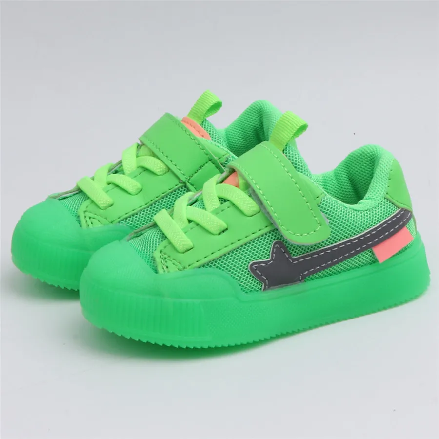 

kids sneakers lights bright fluorescent color breathable kids sneakers non-slip casual basket enfant garcon de marque 40J24