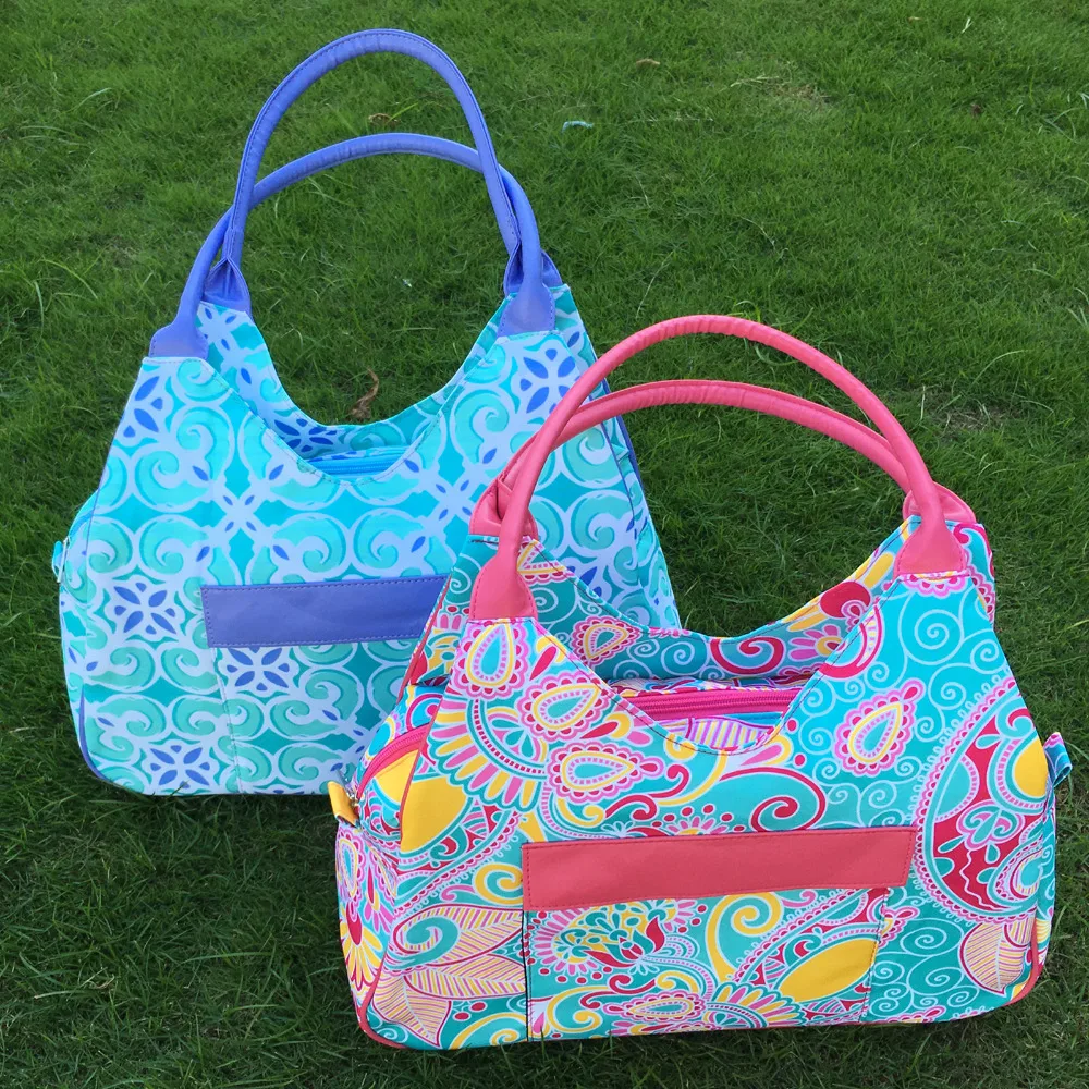 Wholesale Blanks Paisley Beach Bag Canvas Material Large Tote Paisley Tile Pattern DOM103338-in ...