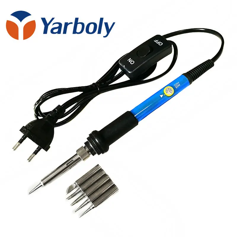 

60W Electric Soldering Iron Kit Welding Gun Temperature Adjustable Repair Tool with 5 pcs soldering iron Tips