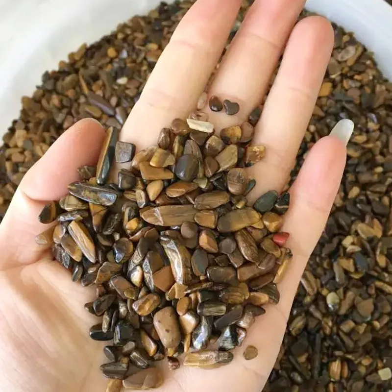 

50g Natural Tiger Yellow Tiger's Eye Body Chips Rock Crystal Quartz Tigerite Mineral Specimen Fish Tank Garden Decoration Stone