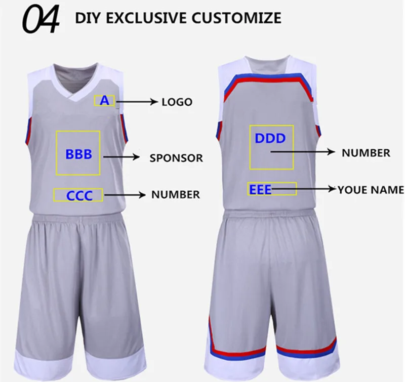 2017 de Los Hombres Camisetas de Baloncesto Juvenil Profesional Juego de Entrenamiento Uniformes del Equipo de baloncesto Retroceso baloncesto Jersey de Encargo en blanco