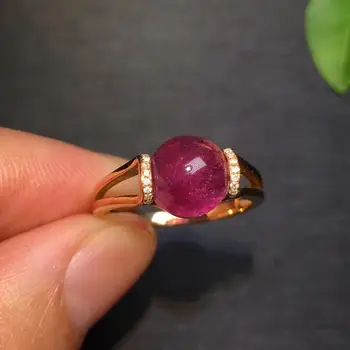 

Red Tourmaline Ring 2ct Pure 18 K Gold Jewel Natural Red Tourmaline Gemstones Diamonds Female Rings for Women Fine Ring