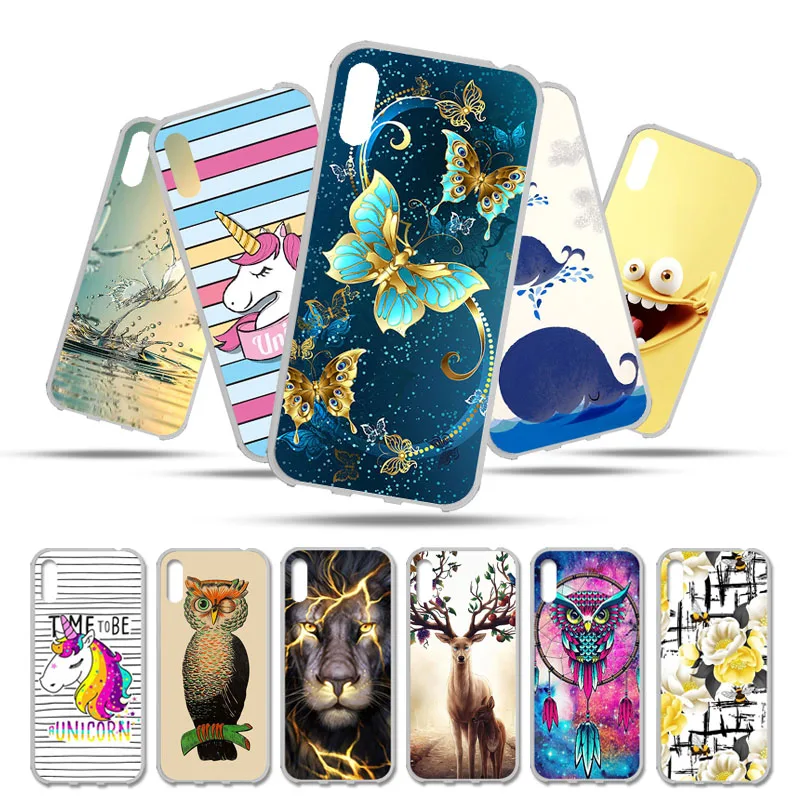 

Bolomboy Painted Case For Huawei Y6 Pro 2019 Case Silicone Soft TPU Cases For Huawei Honor Play 8A Cover Wildflowers Cute Animal