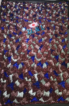 

New Multicolored Sequins Pearl Embroidery French Net Tulle 04239 African Nigerian Lace Fabric is for skirt party clothing