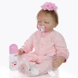 NPK оптовая продажа Bebes reborn силиконовые куклы 22 дюймов 55 см настоящий спящий новорожденный Младенцы для детей подарок розовый кролик