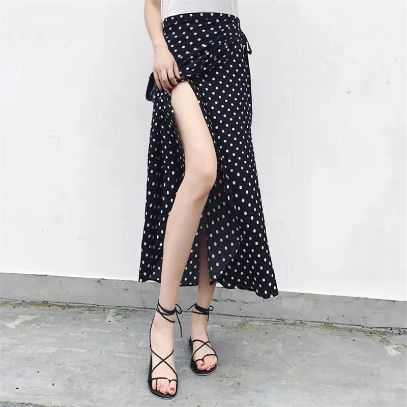 

High waist floral summer skirt female bohemian style asymmetric chiffon skirt