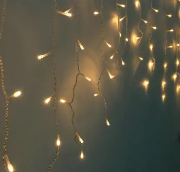 

10pcs 4M 96LED Icicle Christmas Fairy string Light Wedding Party Xmas Window Decor Snowing curtain lamp linkable DC jack 220V EU