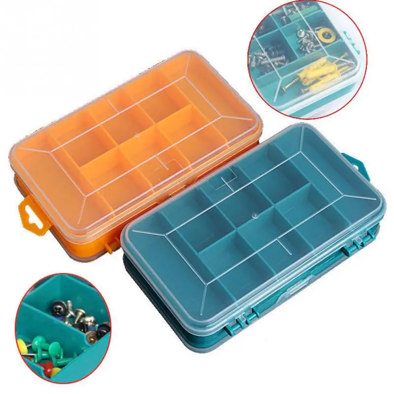 

Portable Screws Storage Box Transparent Double-Side Multifunctional Storage Case Plastic household hand Tool organization box