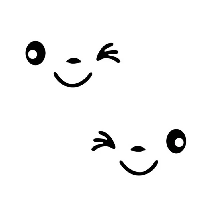 

11.5cm*5cm Smiley Car Rearview Mirror Sticker Black Car Decal For All Car