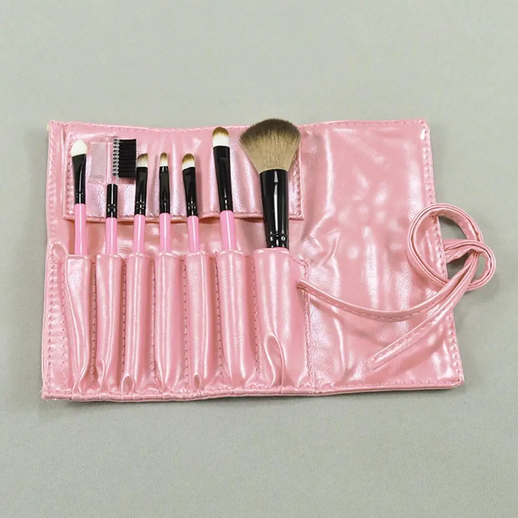 

7Pcs/Set Makeup Brushes Cosmetic Foundation Eyeshadow Set/Kit Faux Fiber Wood Lip, Eye shadow, Eyebrows, Blush Brush Tools