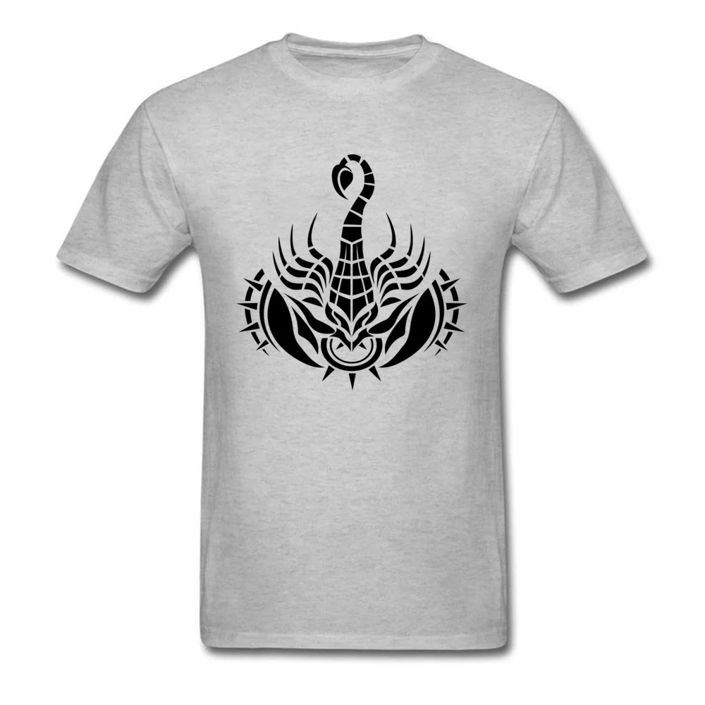 Slim Fit Men Tops Tees Scorpio Group T Shirts Pure Cotton Short Sleeve Europe Clothing Shirt Crew Neck Top Quality Scorpio grey