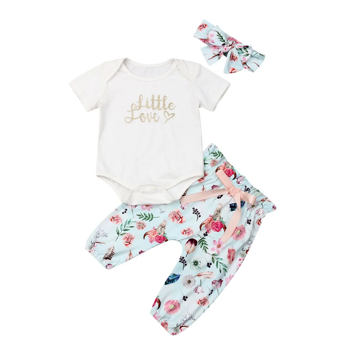 Pudcoco/ г. летняя Милая Одежда для новорожденных девочек топы с короткими рукавами и штаны с цветочным рисунком комплект одежды
