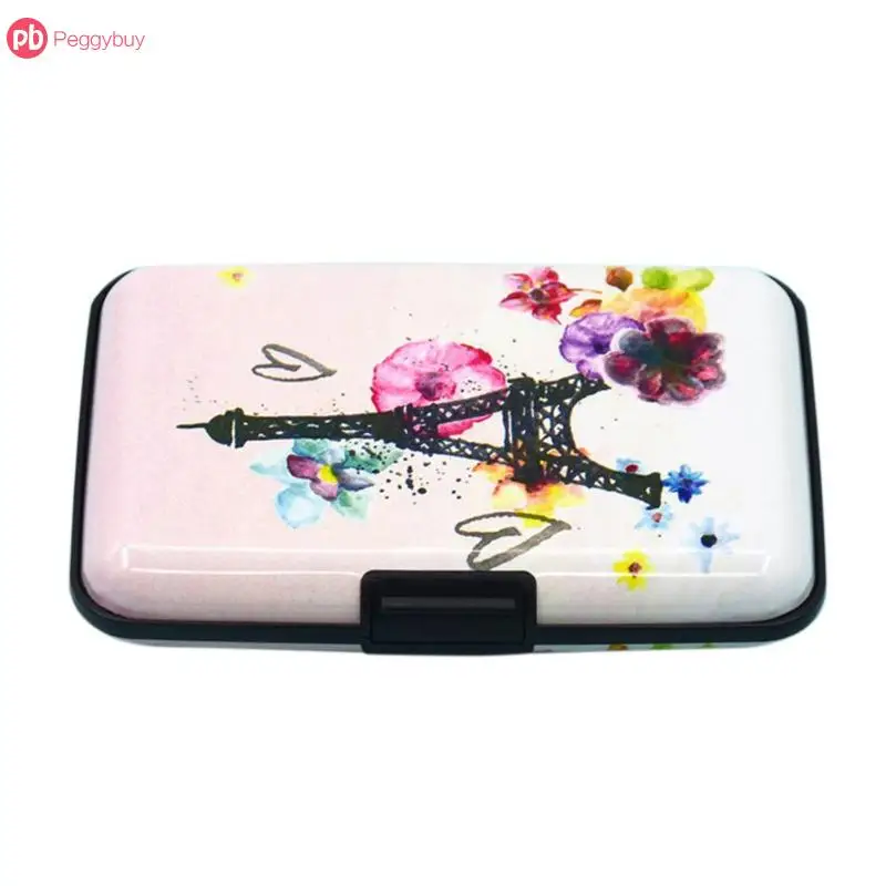 

Aluminum Business Pattern Print ID Credit Card Case Women RFID Cardholder Cute Scenery Pattern ID Card Holder Wallet