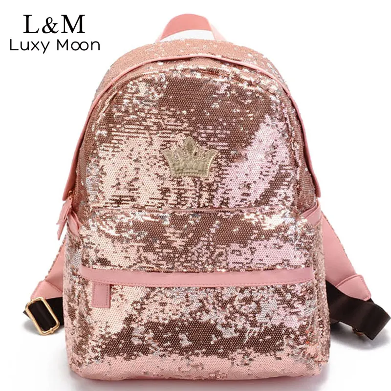 Buy Glitter Backpack Women Sequins Backpacks For