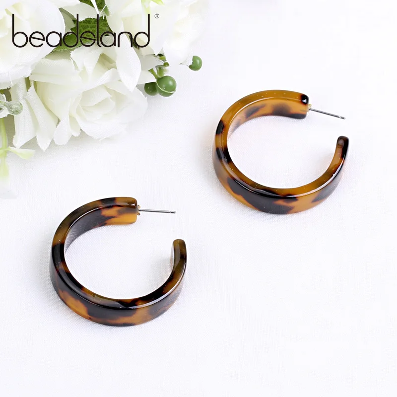 

Beadsland Acetic Acrylic Hoop Earrings Fashion Office Career Semicircular Design Women Girls Dancing Party Christmas Gift 39929