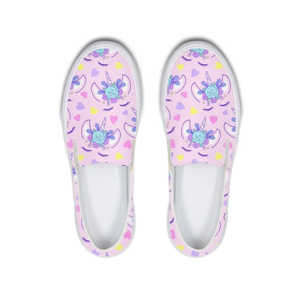 

Cartoon Unicorn Printed Women Flat Shoes Ladies Fashion Style Lace-up Sneaker Shoes for Girls Cute Breathable Footwear