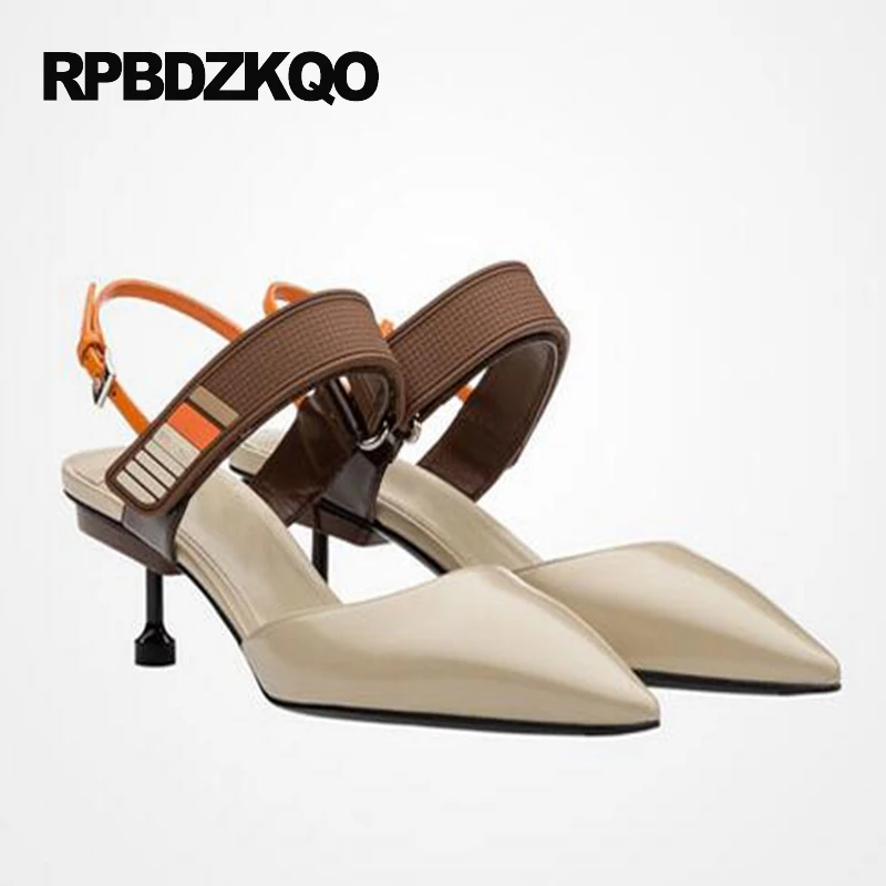 средний Указательный палец маленький размер классический Slingback низкий насосы