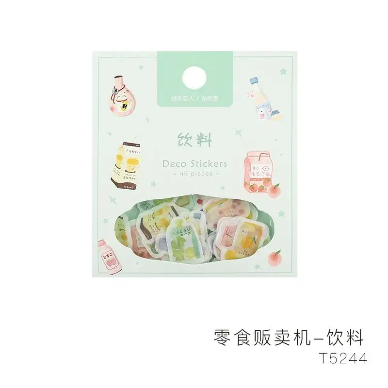 45pcs/pack Kawaii Paper Stationery Sticker Set Cute Animal Scrapbooking Diary Album Diy Craft Planner Decorative Label Sticker - Цвет: C