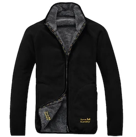 Горячая Распродажа, зимняя мужская верхняя одежда Terwsunsky, двухсторонняя флисовая одежда, утолщенная уличная куртка, подкладка TR005 - Цвет: TR005 BLACK
