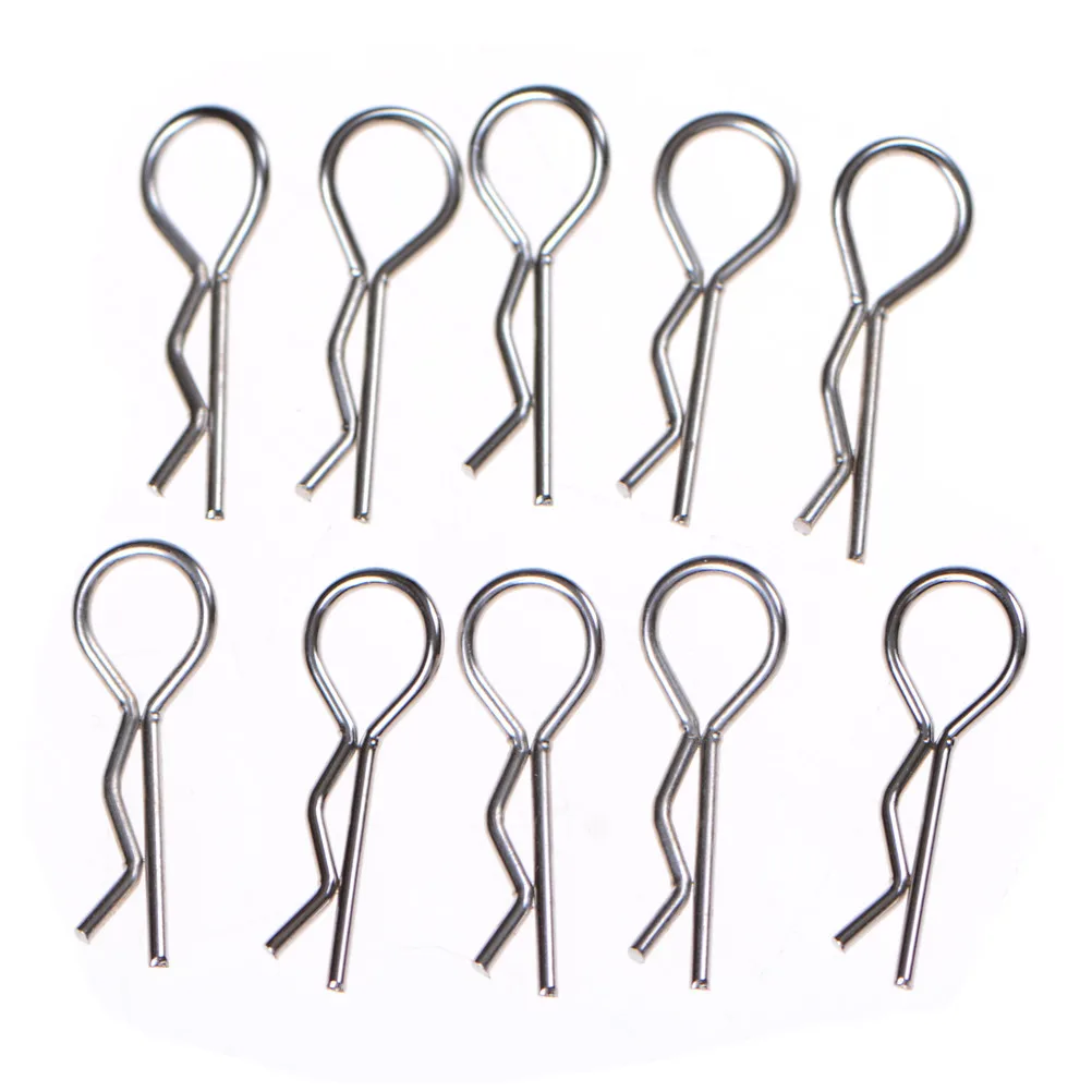 

10/100pcs Large Silver Shell Body Cover Clips Pins Secure Shell Model RC Model Part For RC parts Remote 1/10 1/8 1/16 Model Car
