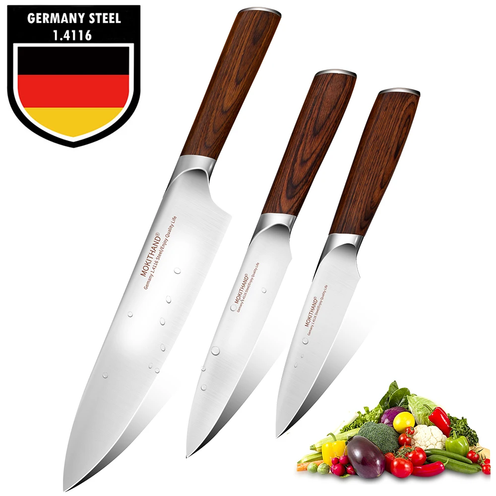 Japanese Chef Knives Set Professional Kitchen Knife Germany 1.4116 High Carbon Steel Vegetable Utility Knife for Cooking