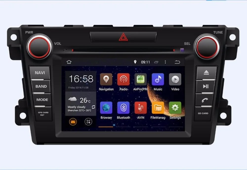 2 DIN рулевое колесо Android 6.0 Fit Mazda CX 7 dvd-плеер автомобиля 8 core 2 г + 32 г GPS навигации Сенсорный экран Видео Wi-Fi OBD2