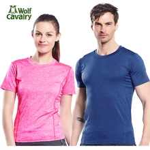 Новинка, мужские и женские летние быстросохнущие дышащие футболки CavalryWolf, рубашки для походов, походов, рыбалки, одежда MA180