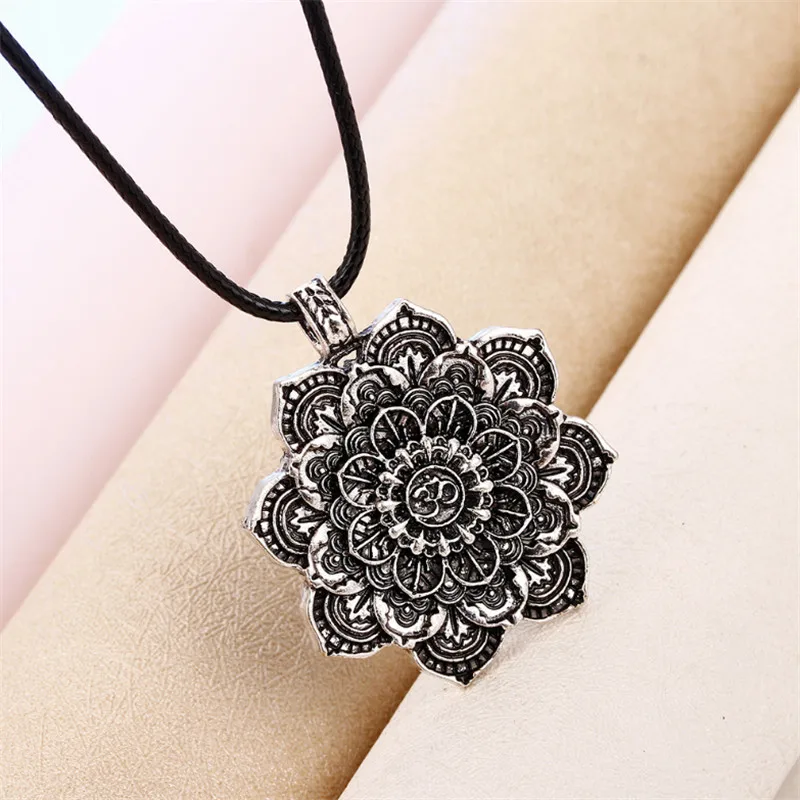 Mandala Lotus Flower Pendant