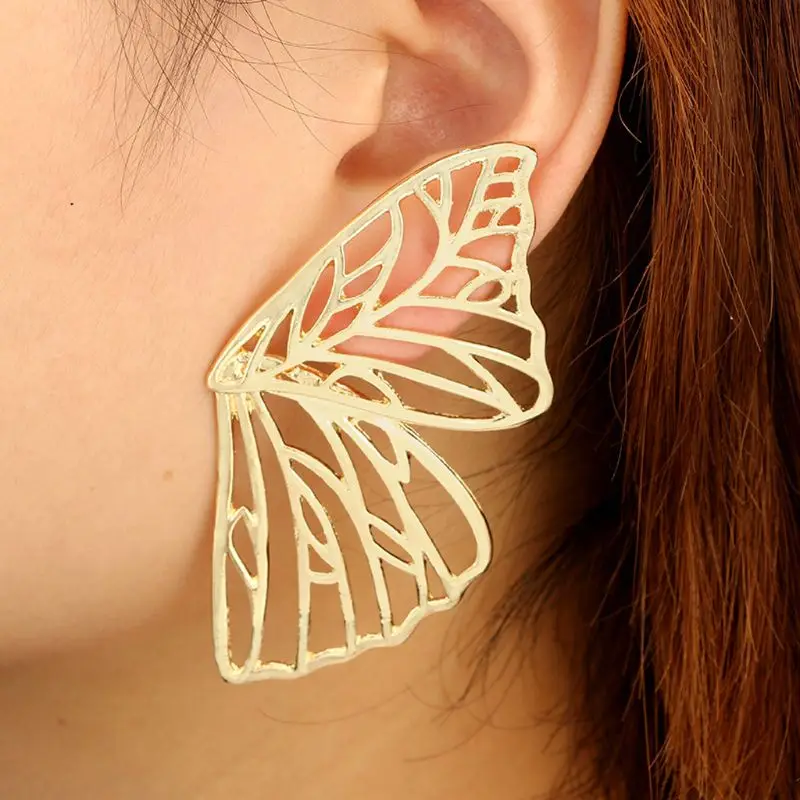 

Delicate Hollow Butterfly Earrings Metal Large Wing Pendant Earrings Statement Fashion Jewelry for women Christmas Gifts