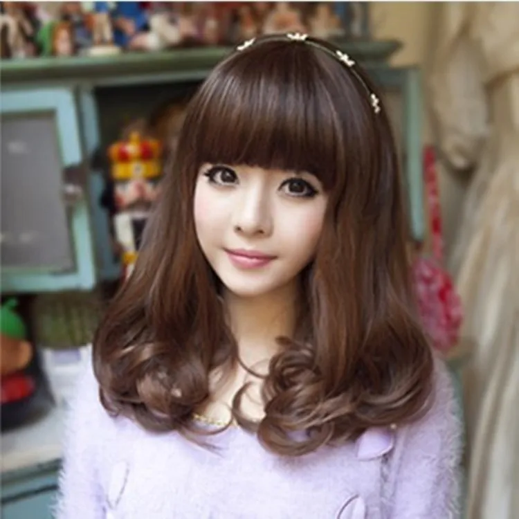 The New Female Short Hair Wig Pear Head And Long Hair Slightly