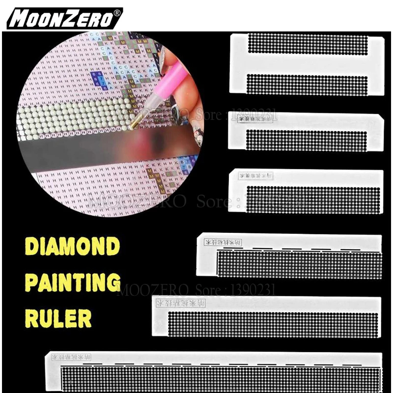 

Diamond Painting Ruler Round Drill Tool Magic Tool Diamond Embroidery Grid Ruler Stainless Steel Ruler Tool