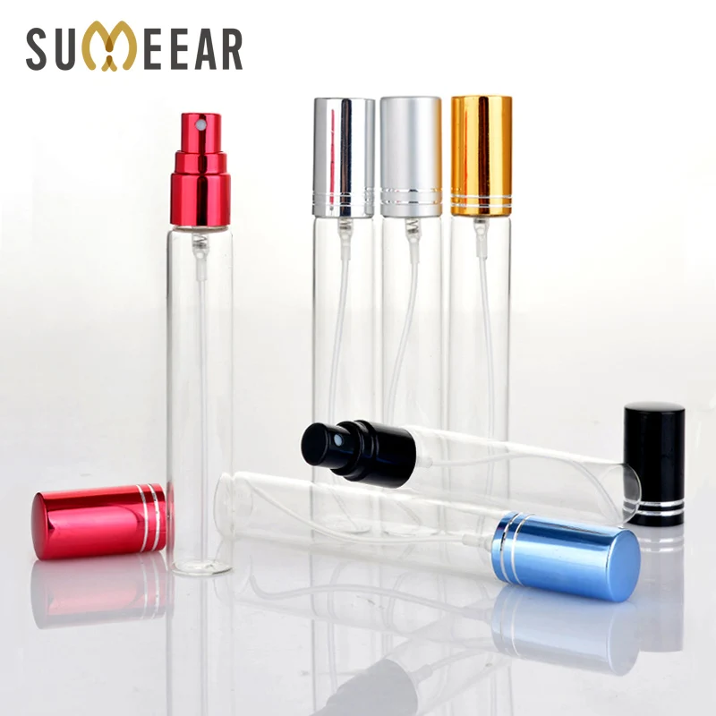 

100Piece/Lot 10ml Refillable Perfume Bottle Empty Mini Spray Bottle Aluminium Perfume Bottles Atomizer For Travel Container Pump