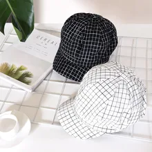 Новая шерстяная шляпа Женская Толстая теплая бейсбольная кепка бейсболка шляпка модные повседневные Кепка с хлопковой сеткой шляпа черный и белый Клетчатая Кепка 4,30