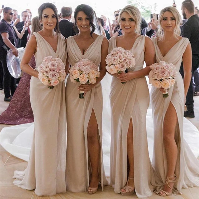 Special Price V Neck Chiffon Mermaid Long Cheap Bridesmaids Dresses Ruched Split Summer Beach Wedding Guest Plus Size Maid of Honor Dresses Special Price V Neck Chiffon Mermaid Long Cheap Bridesmaids Dresses Ruched Split Summer Beach Wedding Guest Plus Size Maid of Honor Dresses