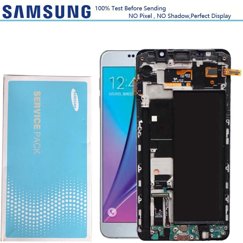 

2560*1440 SUPER AMOLED LCD Display for SAMSUNG Galaxy Note 5 LCD N9200 N920F N920A N920T N920C N920V LCD Touch Screen With Frame