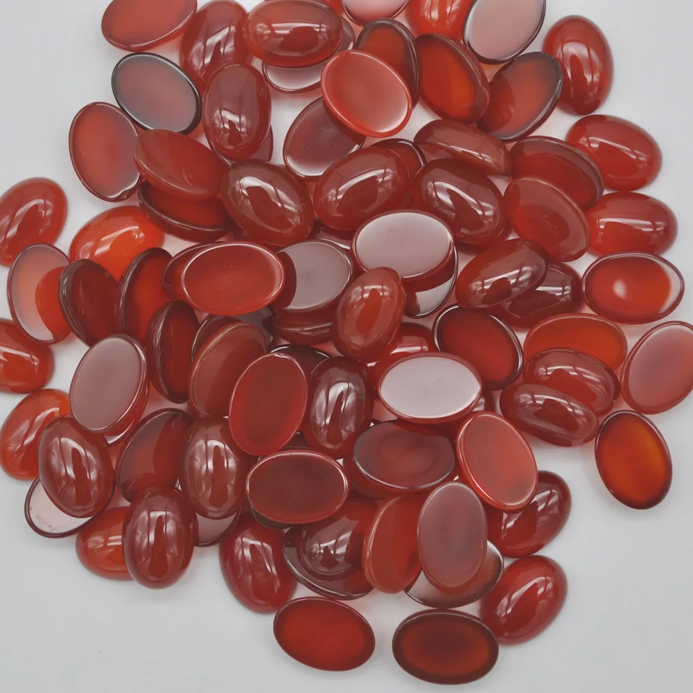 

14x10MM Red Agate Bead Oval CAB GEM Cabochon Jewelry (10 pcs/lot) H143